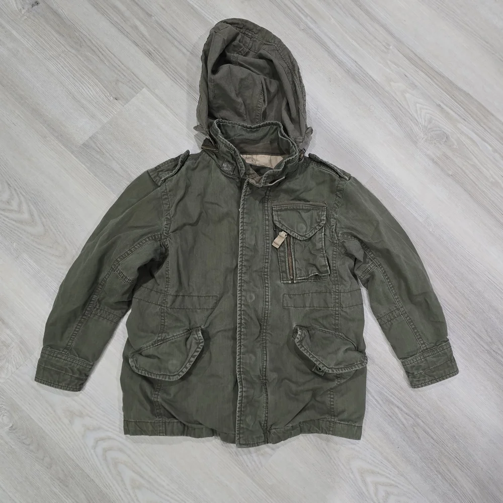 Gap Kids Military Utility Full Zip Olive Green Jacket Size S